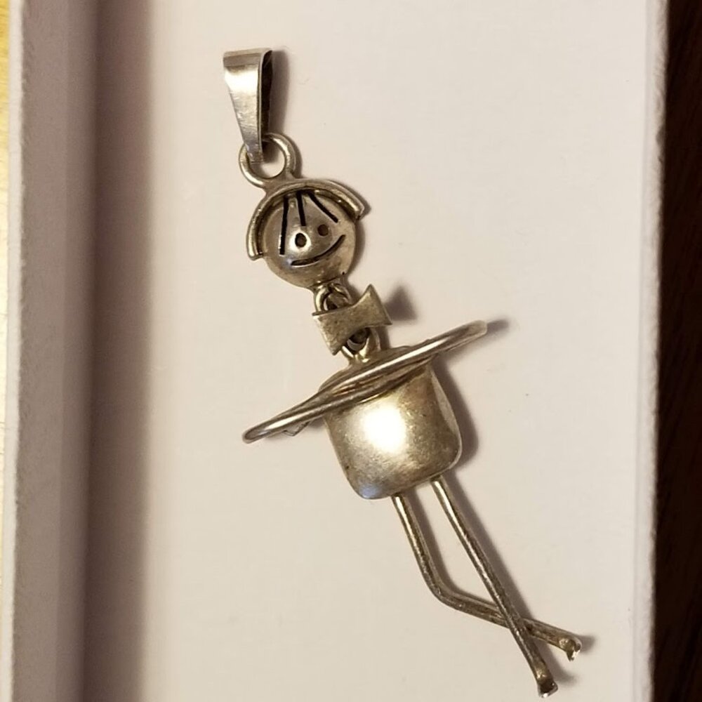 925 Silver Boy with Bow Tie Pendant Charm